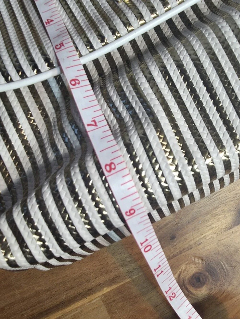 Vince Camuto Bag Makeup Clutch Gold Cream Stripes NWT